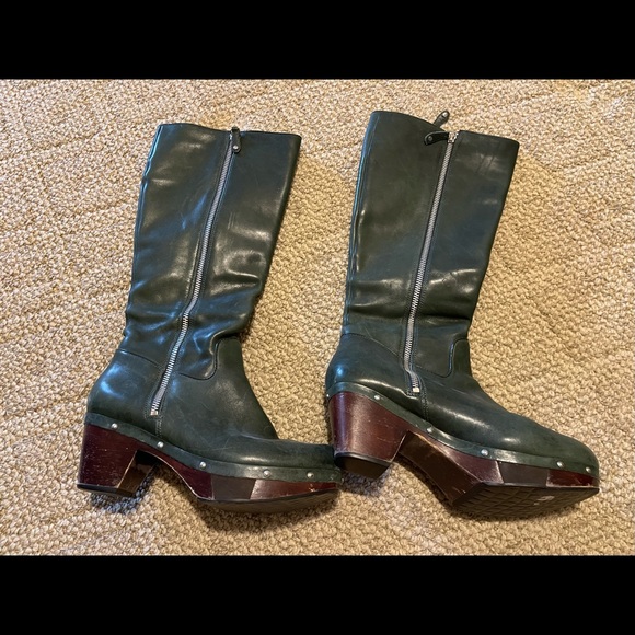 RARE…Rockport Adiprene by Adidas genuine leather green boots - Picture 1 of 12